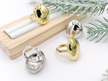 Cargar imagen en el visor de la galería, 18K Gold and Platinum Plated Plain Oval Irregular Shaped Adjustable Ring 5 pcs