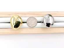 Cargar imagen en el visor de la galería, 18K Gold and Platinum Plated Plain Oval Irregular Shaped Adjustable Ring 5 pcs