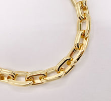 Load image into Gallery viewer, Textured Paperclip Necklace 18K Gold Plated Copper Finished Necklace 16" with 1.5" Extension Link 1pc