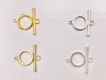 Load image into Gallery viewer, 21mm Pewter Toggles Plain Circle Clasps in Rosy Gold, Gold, Matte Gold/Silver, Silver, Bronze, Copper And Gunmetal