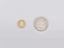 Cargar imagen en el visor de la galería, Oro San Benito Patrón Santo Cuentas Espaciadoras Rosario Religioso Joyería Católica Hallazgos de Abalorios Suministros en Chapado en Oro de 18k Alrededor de 10mm 20 piezas