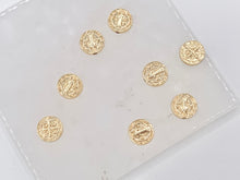 Cargar imagen en el visor de la galería, Oro San Benito Patrón Santo Cuentas Espaciadoras Rosario Religioso Joyería Católica Hallazgos de Abalorios Suministros en Chapado en Oro de 18k Alrededor de 10mm 20 piezas