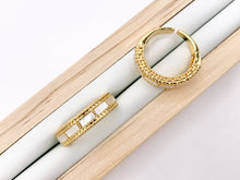 Cargar imagen en el visor de la galería, 18K Gold Plated White Shell Banded Adjustable Ring 4 pcs