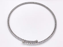 Load image into Gallery viewer, Solitaire Tennis Choker Flexible 18K Gold/Platinum Plated Minimalist Fancy Round Solitaire Tennis Choker 2 pcs