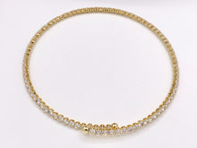 Load image into Gallery viewer, Solitaire Tennis Choker Flexible 18K Gold/Platinum Plated Minimalist Fancy Round Solitaire Tennis Choker 2 pcs