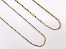 Load image into Gallery viewer, Delicate Box Chain Necklace Gold Plated Stainless Steel Dainty Flexible Minimalist Finished Necklace 17" with Extension Link 5pc