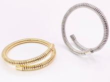 Load image into Gallery viewer, Stretch Coil Elegant Bypass Wrap Bracelet Cuffs in Real Gold/Platinum 18K Plated Copper 2 pcs