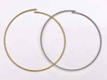 Load image into Gallery viewer, Tennis Choker Delicate Flexible 18K Gold/Platinum Plated Dainty Minimalist Fancy Tennis Choker 2 pcs