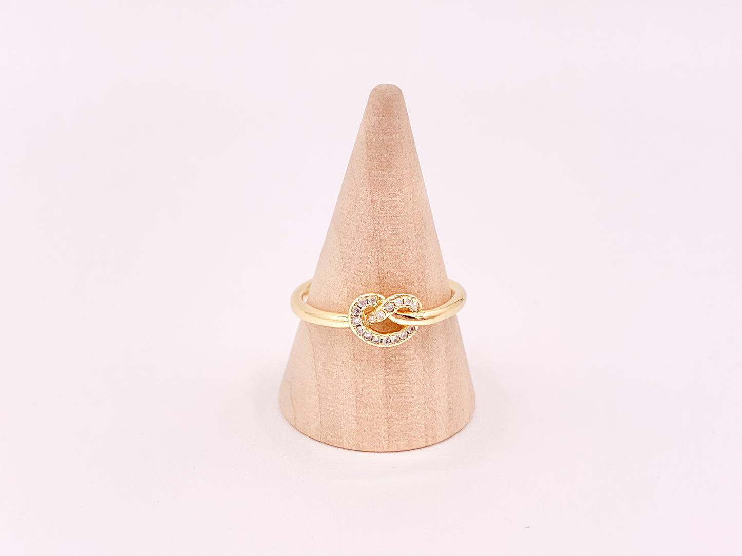 Tie the Knot Ring | Real Gold 18K Plated Copper CZ Pave Adjustable Dainty Minimalist Ring Stackable Ring 4 pcs