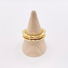 Cargar imagen en el visor de la galería, Anillo de triple banda con circonita cúbica chapada en oro real/platino de 18 quilates, 5 piezas