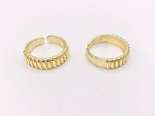 Load image into Gallery viewer, Waves Adjustable Ring Band in 18K Gold Plated Copper 6 pcs