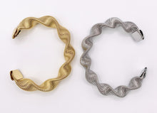 Load image into Gallery viewer, Unique Wavy Bracelet Cuffs in Real Gold/Platinum 18K Plated Copper 2 pcs