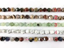 Cargar imagen en el visor de la galería, Piedras preciosas cortadas a mano de 10 mm. Cuentas de piedras preciosas naturales facetadas con corte de estrella alrededor de 15 "