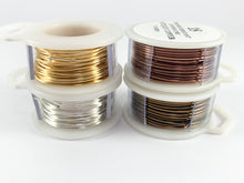 Load image into Gallery viewer, 18 GAUGE Tarnish Resistant Wrapping Craft Wire, Copper Core in Bronze Copper Silver Gold Proudly made in the USA! 1 spool