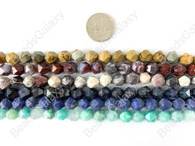 Load image into Gallery viewer, 8mm Handcut Gemstones Starcut Faceted Natural Gemstone Beads Around 15"