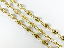 Load image into Gallery viewer, 18K Gold Plated Brass Puffy Mariner Button Chain Coffee Bean Chain Anchor Link Chain for Necklace and Bracelet Making