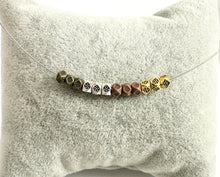 Cargar imagen en el visor de la galería, Cuentas espaciadoras facetadas de cubo de peltre de 4x3mm, pequeñas cuentas espaciales de pepita para hacer joyas, oro antiguo, plata, bronce, cobre