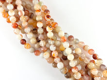 Load image into Gallery viewer, High Quality Bright Orange Color Sardonyx Dyed Agate Round Smooth Natural Stone Beads Beads 6mm 8mm 10mm 12mm 14mm Around 14-15"