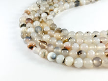 Load image into Gallery viewer, Dendritic Agate Round Smooth Natural White/Clear Stone Beads Beads 4mm 6mm 8mm 10mm 12mm 14mm Around 14-15"