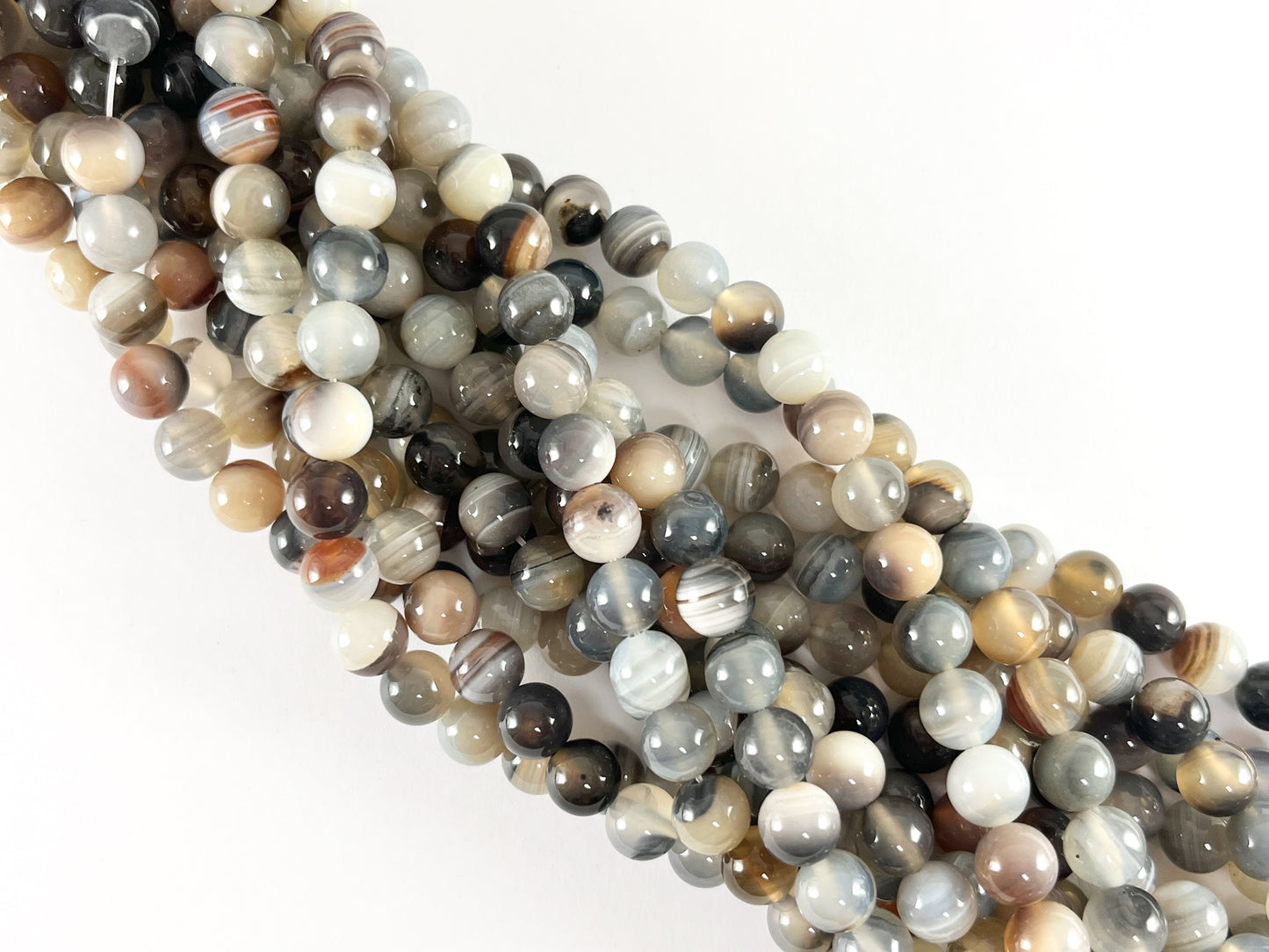 High Quality Brown Color Sardonyx Dyed Agate Round Smooth Natural Stone Beads 8mm 10mm Around 14-15"