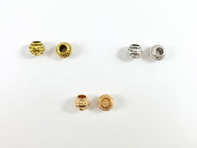 Load image into Gallery viewer, 7x9mm Pewter Rondelle Large Hole Spacer Beads Antique Gold, Rosy Gold, Silver, Bronze, Copper 125 Grams Bag