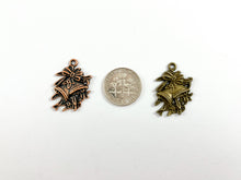 Cargar imagen en el visor de la galería, 17x25mm Pewter Christmas Jingle Bell Charm Holiday Bells Charm in Antique Copper and Brass | Bulk Option Available