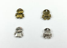 Cargar imagen en el visor de la galería, Colgantes de angelito de peltre de 12x14 mm, lindos y pequeños dijes de ángel, color plata antigua y bronce, bolsa de 125 gramos