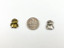 Cargar imagen en el visor de la galería, Colgantes de angelito de peltre de 12x14 mm, lindos y pequeños dijes de ángel, color plata antigua y bronce, bolsa de 125 gramos