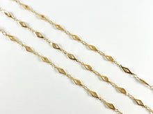 Load image into Gallery viewer, 18K Gold Plated Dainty Skinny Diamond Shape Chain By The Yard for Necklace and Bracelet Making