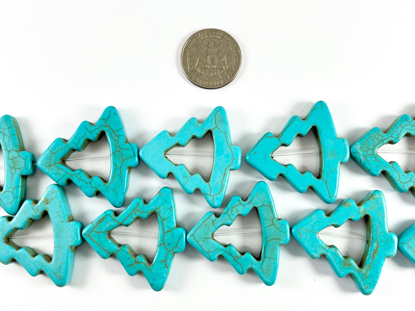 Cuentas planas huecas de color turquesa para árbol de Navidad, cuentas navideñas de tamaños pequeños y grandes, alrededor de 15"