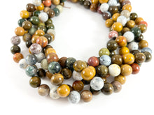 Load image into Gallery viewer, Hight Quality Yellow Ocean Jasper Natural Stone Round Smooth Beads 6mm 8mm 10mm