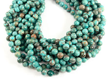 Load image into Gallery viewer, Turquoise Mushroom Jasper Beads Round Shiny Polished Smooth Natural Stone Beads 6mm 8mm 10mm 12mm Around 14-15"