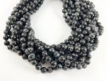 Load image into Gallery viewer, High Quality Indigo Gabbro/ Mystic Merlinite Round Smooth Black Shiny Natural Stone Beads 4mm 6mm 8mm 10mm 12mm