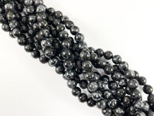 Load image into Gallery viewer, High Quality Indigo Gabbro/ Mystic Merlinite Round Smooth Black Shiny Natural Stone Beads 4mm 6mm 8mm 10mm 12mm