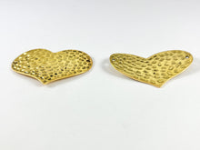Load image into Gallery viewer, Pewter Heart Connectors Curved Hammered Valentine's Day Heart Pendants in Gold, Silver, Copper, Bronze and Patina Color