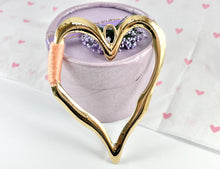 Load image into Gallery viewer, Pewter Heart Pendants Valentine's Day Large Heart Charms with Aqua, Pink, Peach and Dark Blue Color Thread
