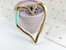 Load image into Gallery viewer, Pewter Heart Pendants Valentine's Day Large Heart Charms with Aqua, Pink, Peach and Dark Blue Color Thread