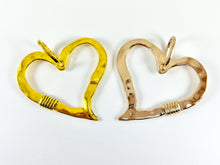 Load image into Gallery viewer, Pewter Heart Pendants Valentine's Day Large Heart Charms in Gold, Rosy Gold, Silver and Bronze Color