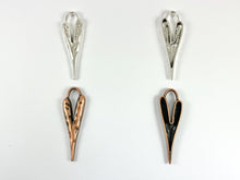 Load image into Gallery viewer, Pewter Long Heart Pendants Valentine's Day Big Heart Charms in Gold, Rosy Gold, Silver, Copper, Brass, Gunmetal and Patina