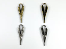 Load image into Gallery viewer, Pewter Long Heart Pendants Valentine's Day Big Heart Charms in Gold, Rosy Gold, Silver, Copper, Brass, Gunmetal and Patina