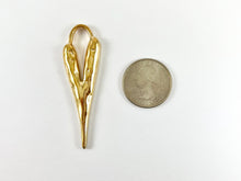 Load image into Gallery viewer, Pewter Long Heart Pendants Valentine's Day Big Heart Charms in Gold, Rosy Gold, Silver, Copper, Brass, Gunmetal and Patina