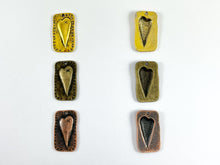 Load image into Gallery viewer, Pewter Heart Pendants Valentine's Day Antique Rustic Southwestern Heart Charms in Gold, Copper and Bronze Color
