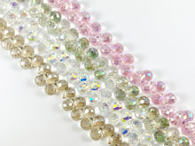 Load image into Gallery viewer, 8x10mm High Quality Crystal Briolette Faceted Shiny Puffy Teardrop Top Drilled Crystal Beads Strand