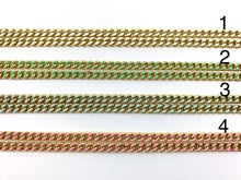 Load image into Gallery viewer, 18K Gold Plated and Enamel Plated Copper Cuban Chain