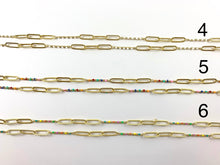 Cargar imagen en el visor de la galería, Clip chapado en oro de 18 quilates con cadena de puntos esmaltados