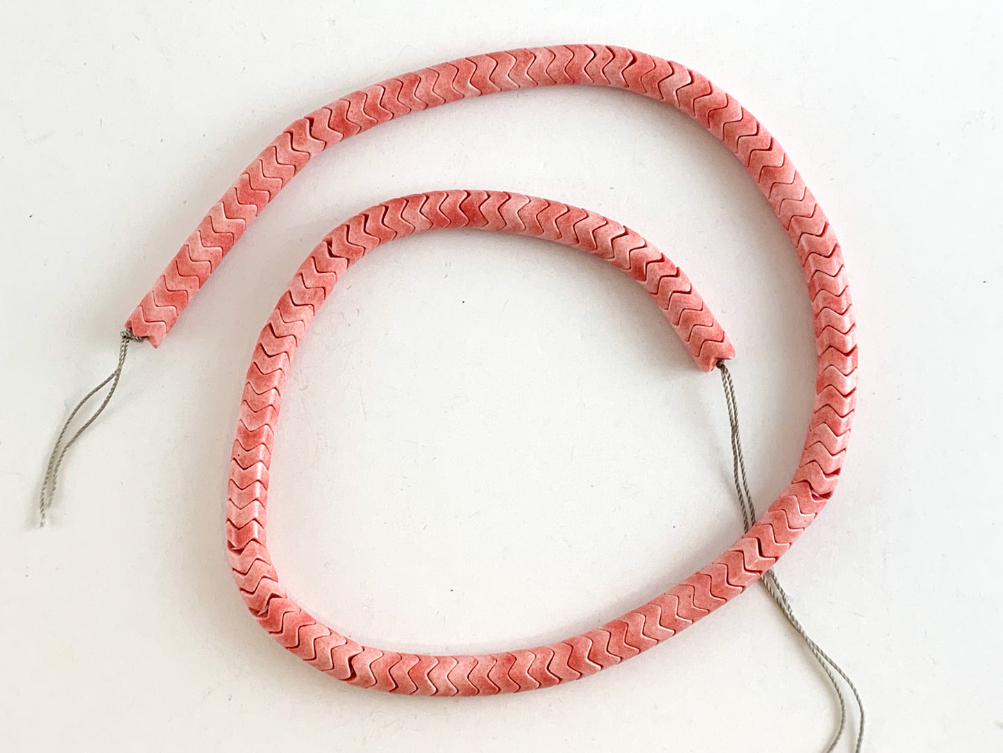 Soft Color Agate Chevron Smooth Shiny Beads Around 16"