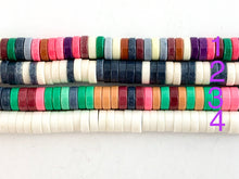 Cargar imagen en el visor de la galería, Cuentas brillantes lisas Heishi de ágata de color suave de 4-5 mm alrededor de 16"