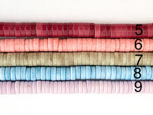 Cargar imagen en el visor de la galería, Cuentas brillantes lisas Heishi de ágata de color suave de 4-5 mm alrededor de 16"