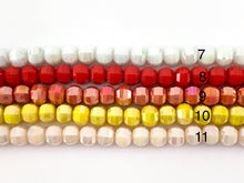 Load image into Gallery viewer, Faceted 36 Cut Shiny 8mm Dyed Jade Glass Pumpkin Shape Rondelle Crystal Strands (around 11")