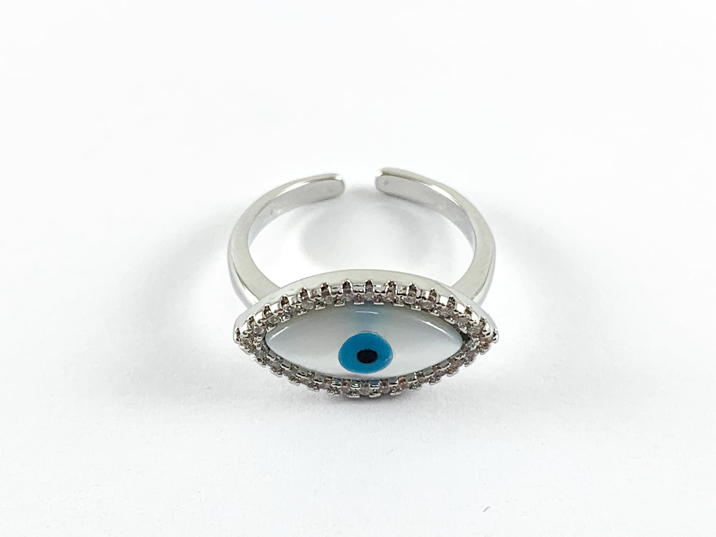 Anillo llamativo con circonita cúbica chapada en oro real/platino de 18 quilates, 4 piezas